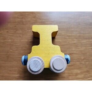 Maple Landmark Woodcraft Train Toys Magnetic Letter I Name Train Yellow
